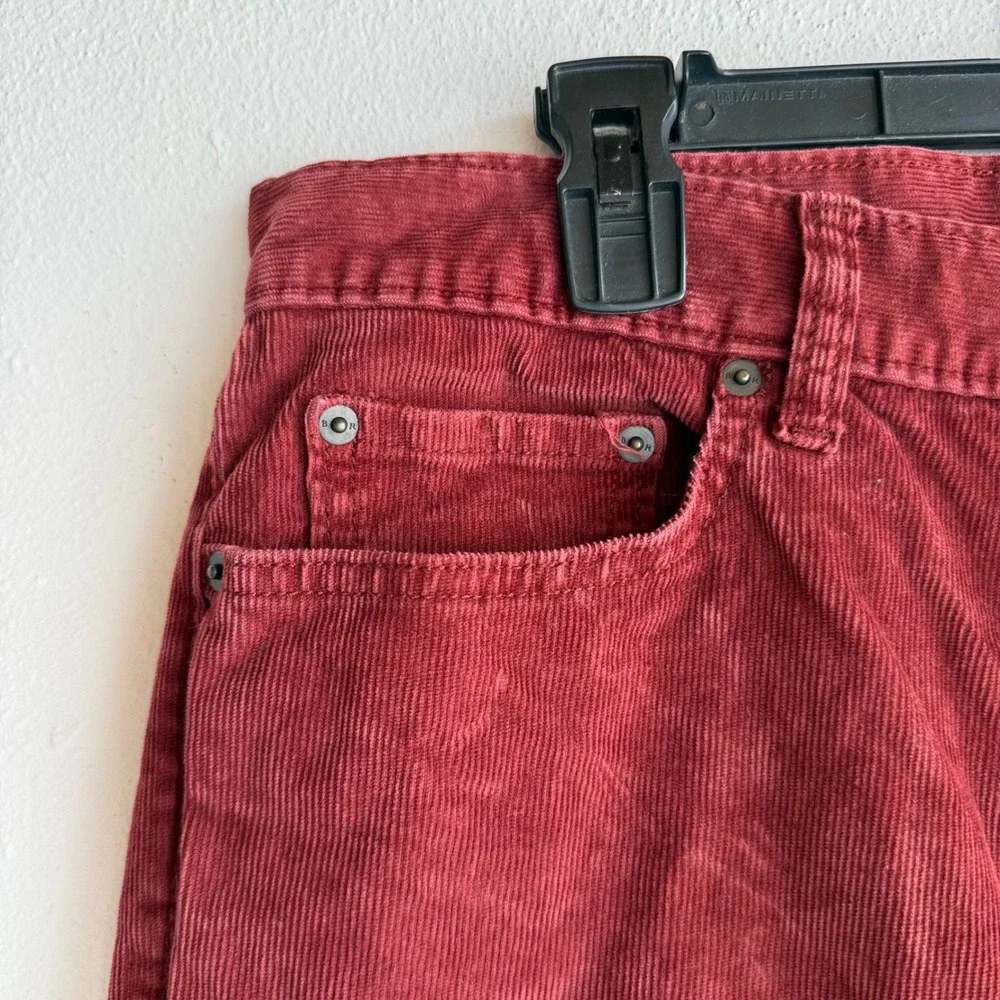 Banana Republic Mens Slim Fit Corduroy Pants 34x32 Burgundy Red Cotton Stretch